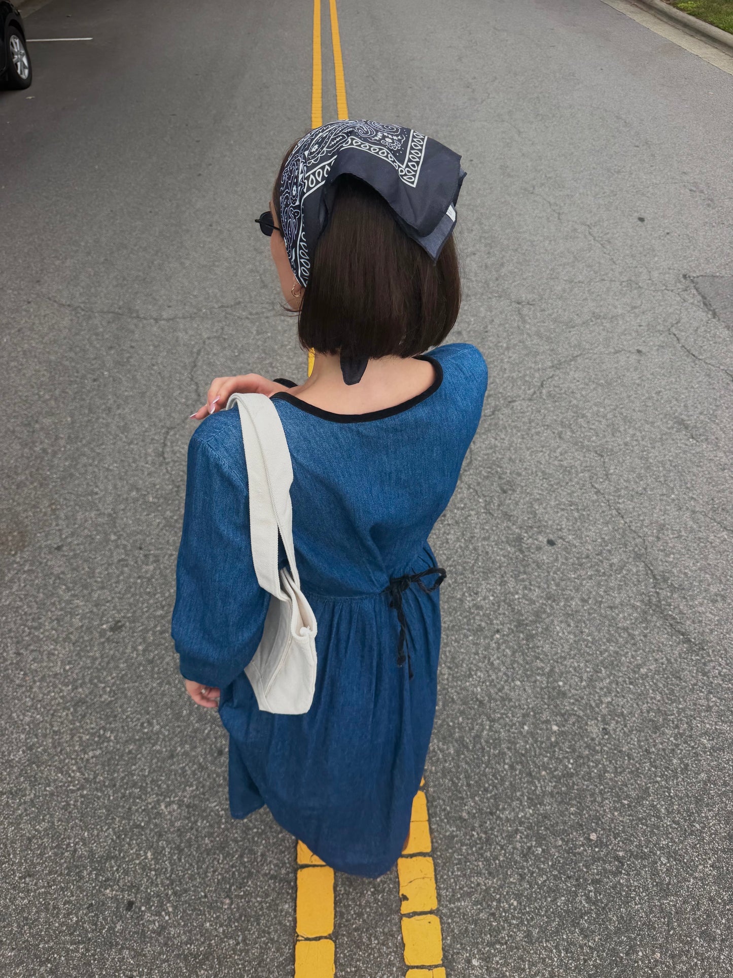 Vintage 90s denim black button maxi dress 🎰