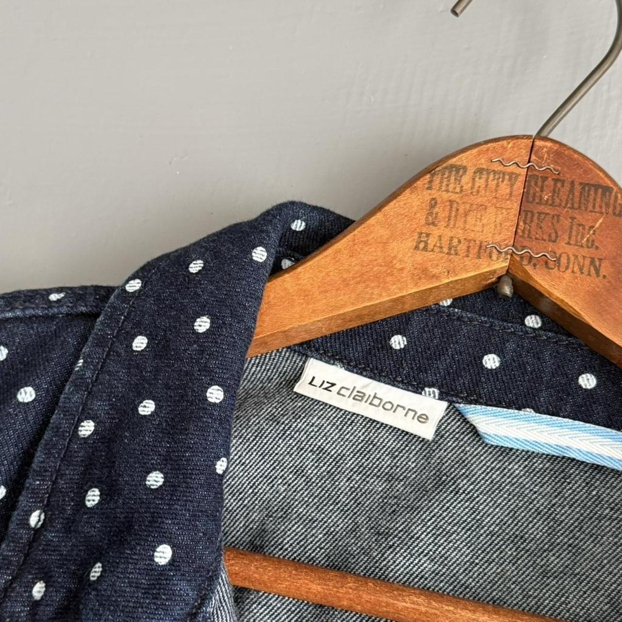 VINTAGE DARK WASH POLKA DOT DENIM JACKET 🍌