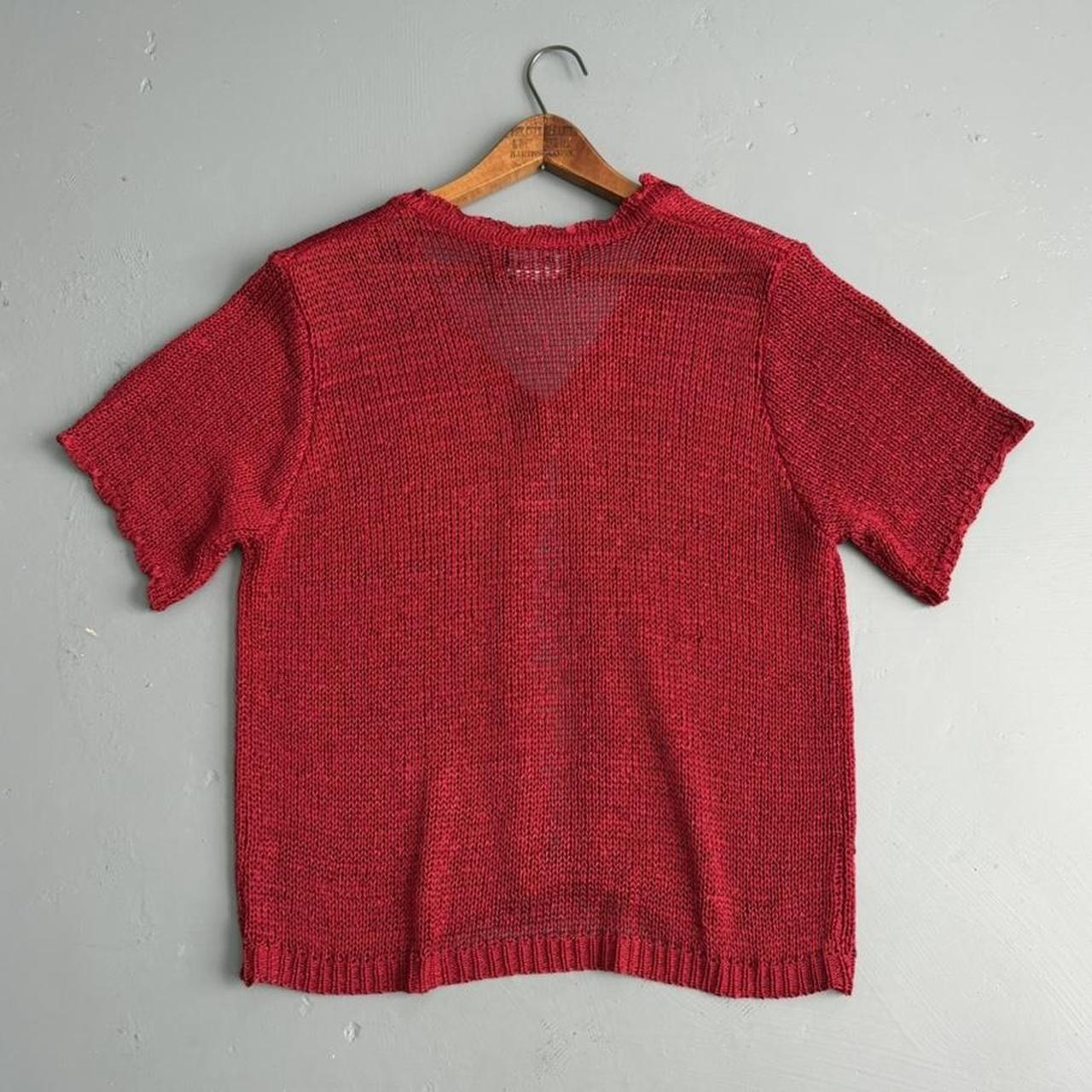 VINTAGE SAG HARBOR RED SHEER KNIT CARDIGAN 🌵