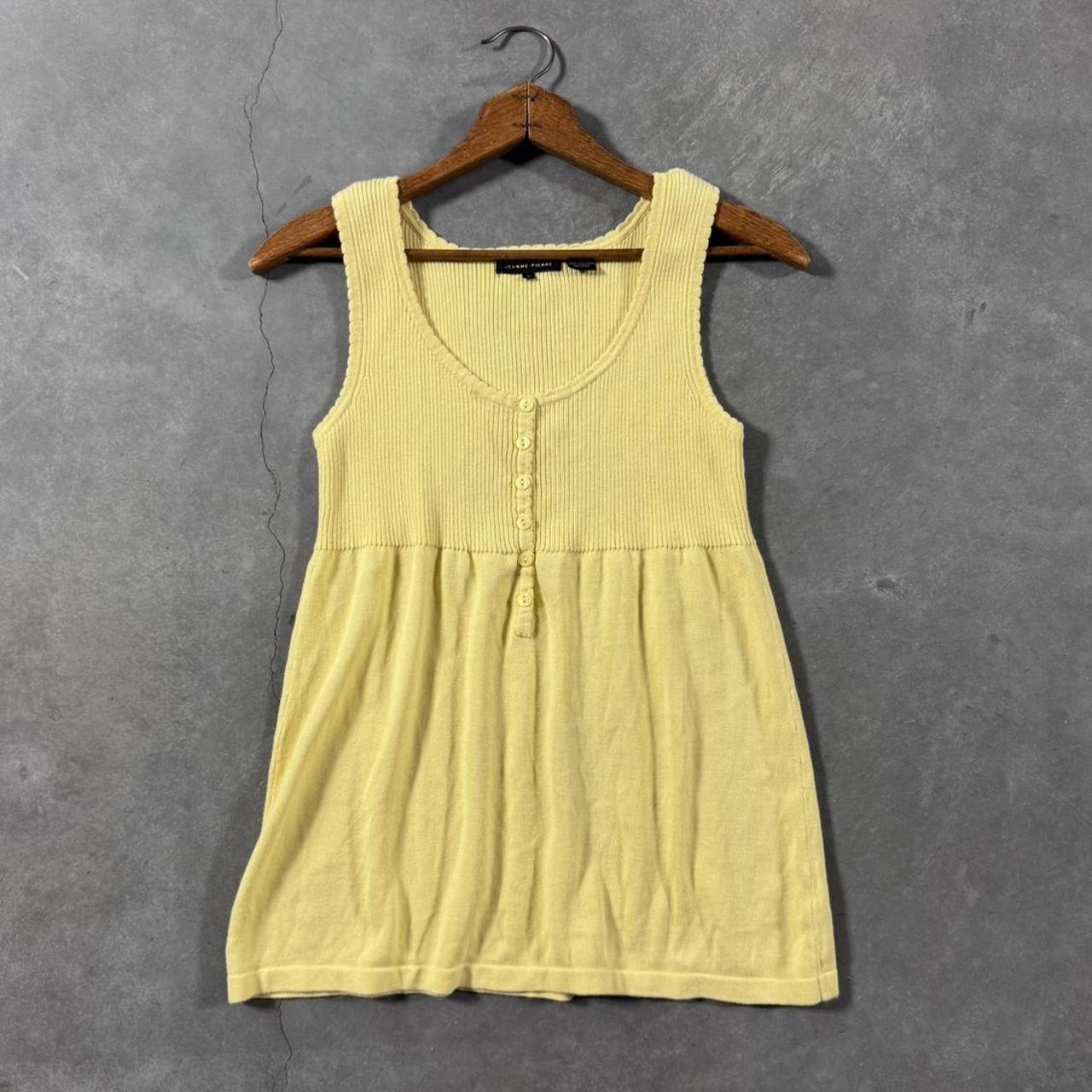 VINTAGE 90S JEANNE PIERRE YELLOW BABYDOLL SWEATER 🍌