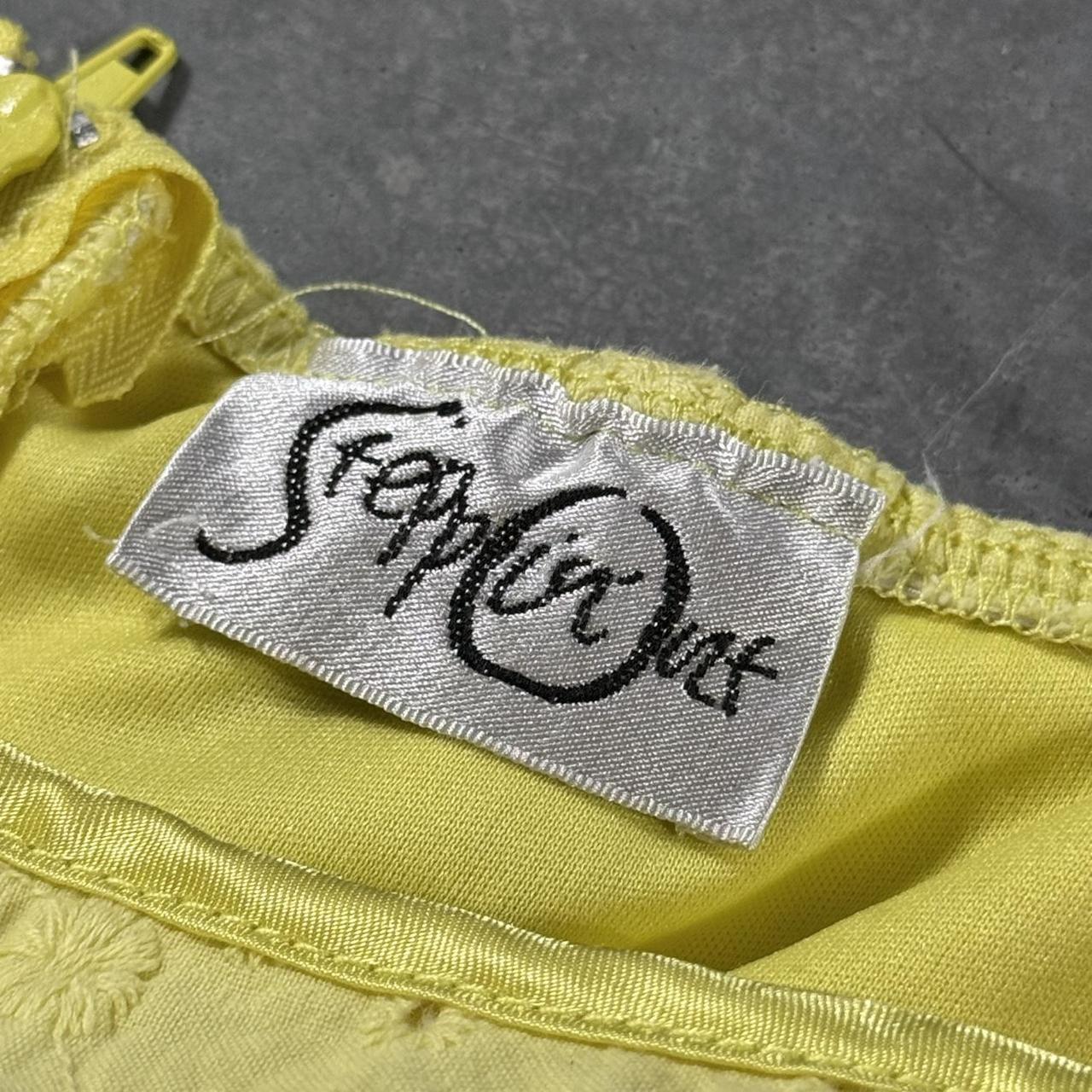 VINTAGE 90S STEPPIN OUT YELLOW EYELET MINI DRESS 🌻