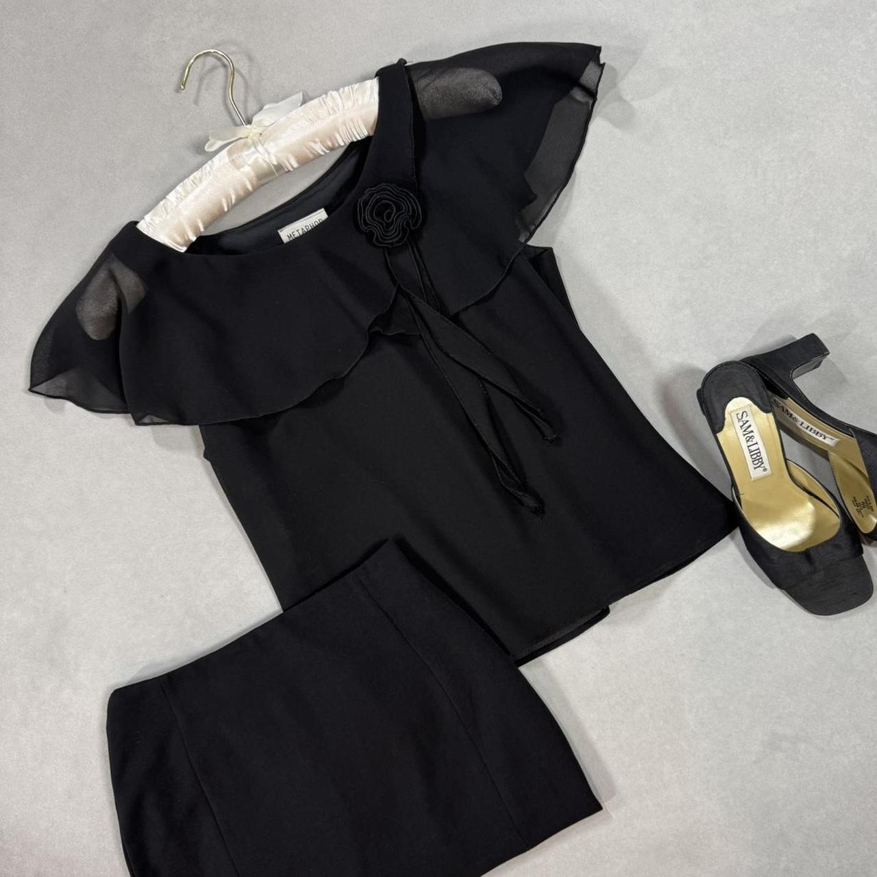 VINTAGE 90S METAPHOR BLACK BLOUSE