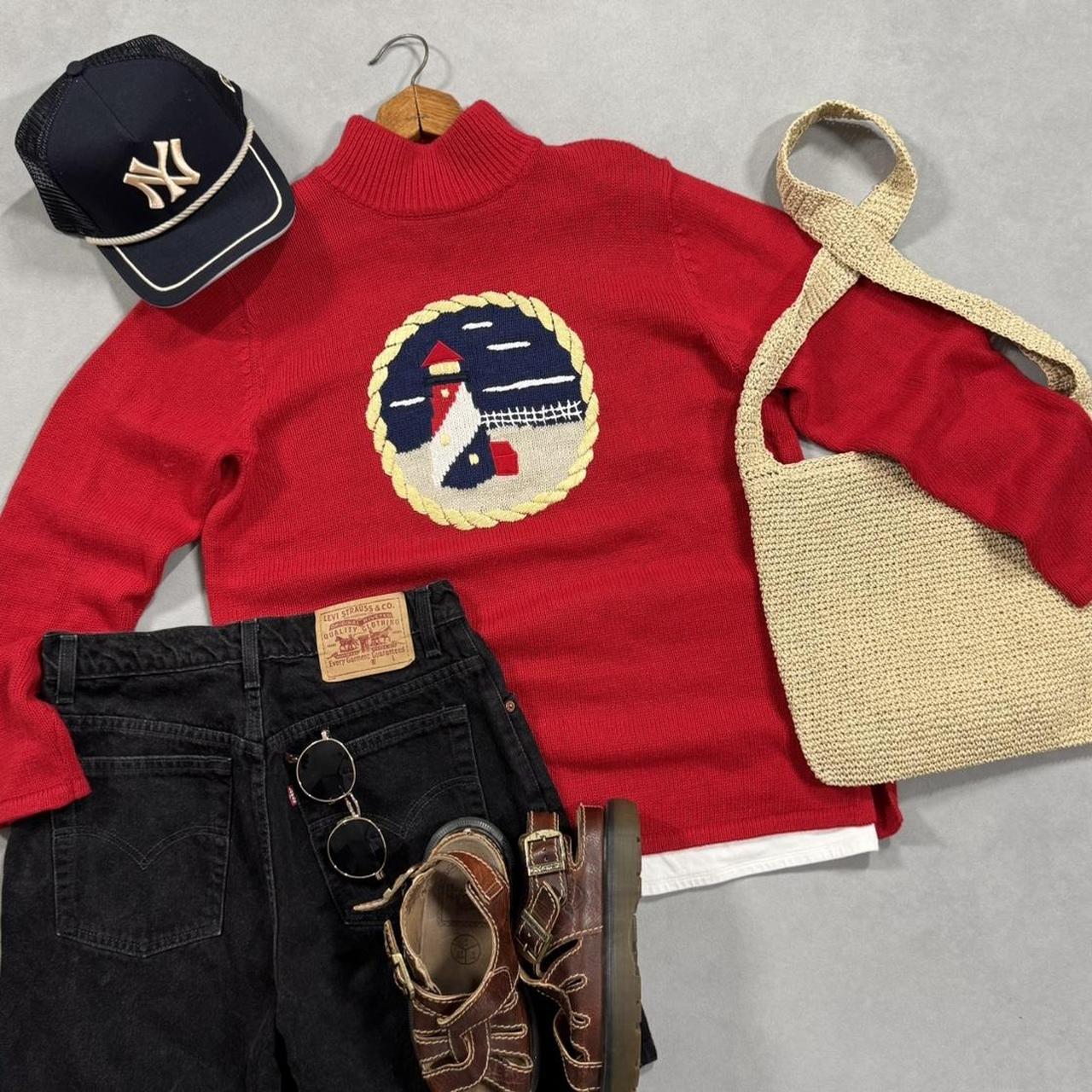 VINTAGE 90S LIGHTHOUSE CHUNKY SWEATER ππ¦π