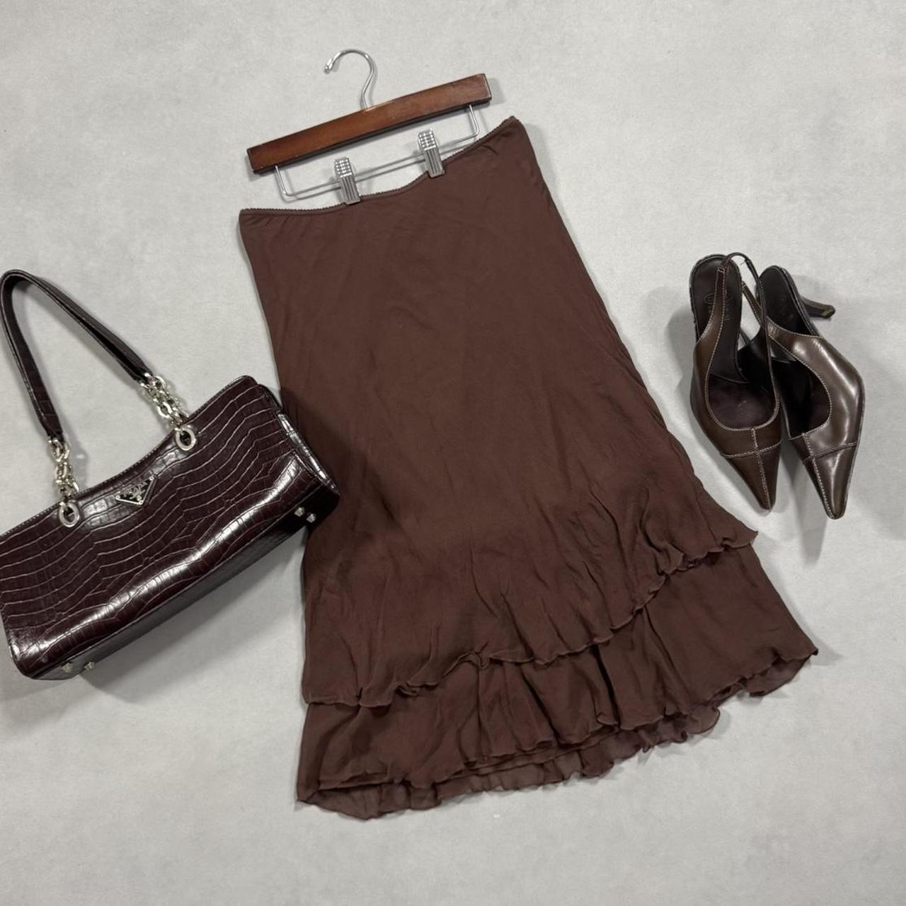 VINTAGE 90S JONATHAN MARTIN STUDIO BROWN MIDI SKIRT 🌾