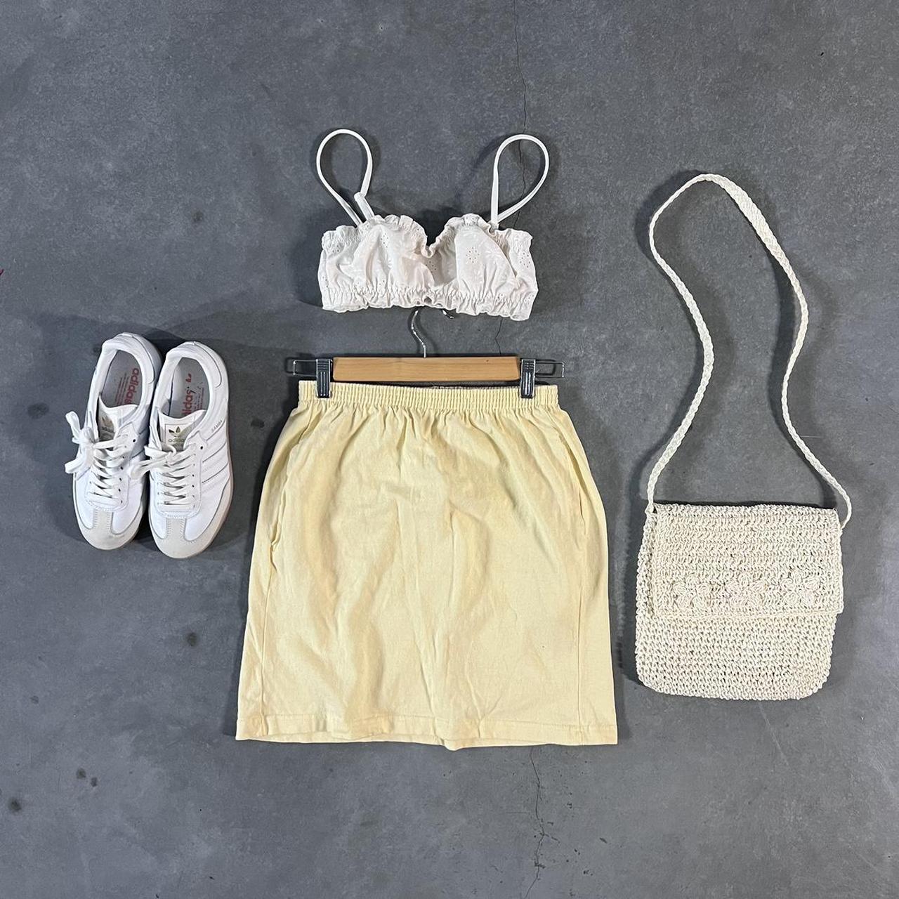 VINTAGE 90S YELLOW COTTON MINI SKIRT