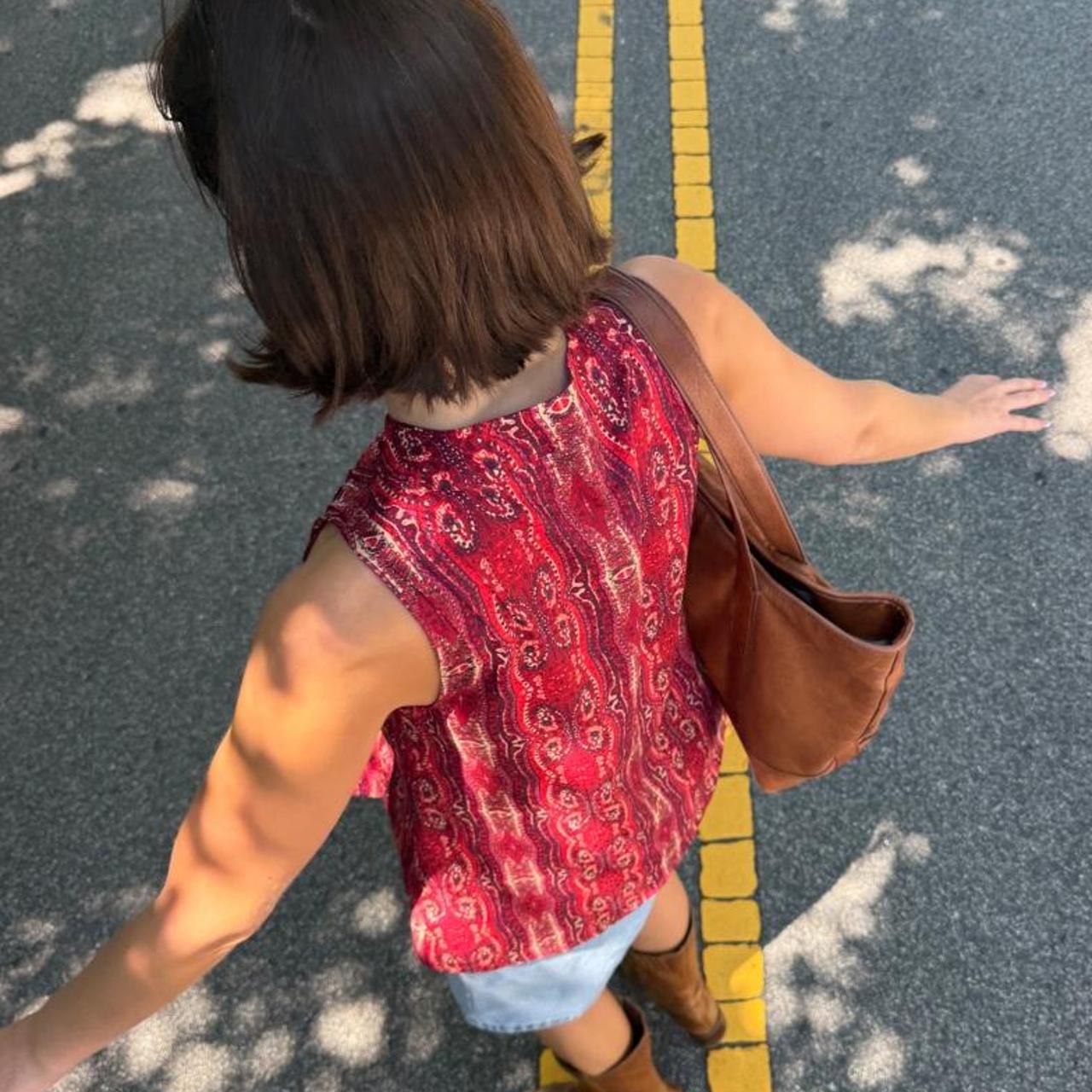 Paisley print tie front blouse 🍒