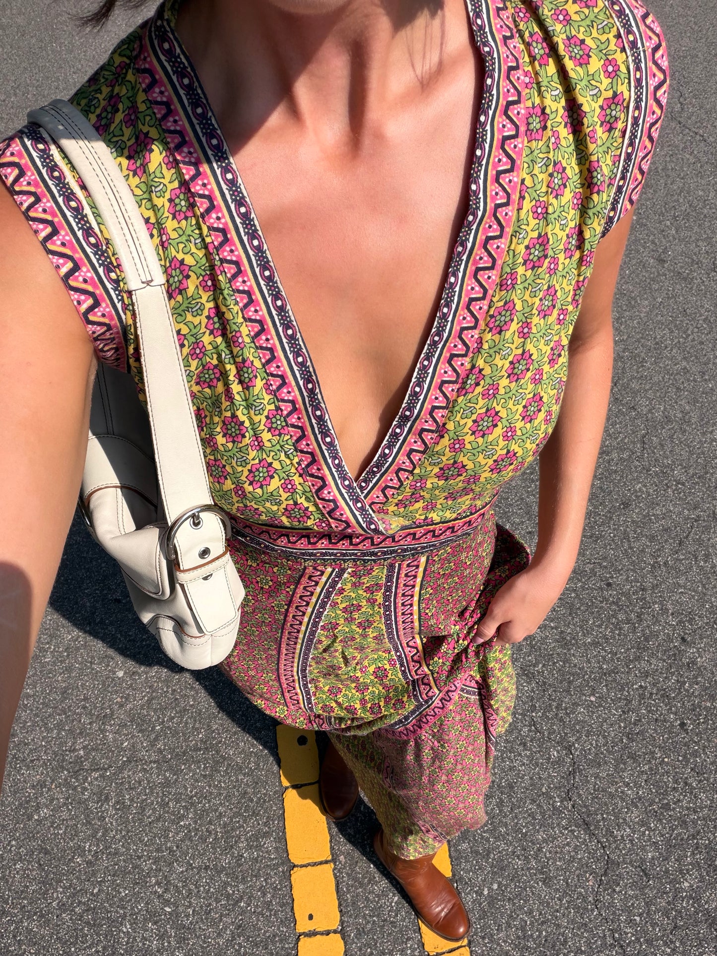 Vintage boho floral maxi dress 🌸