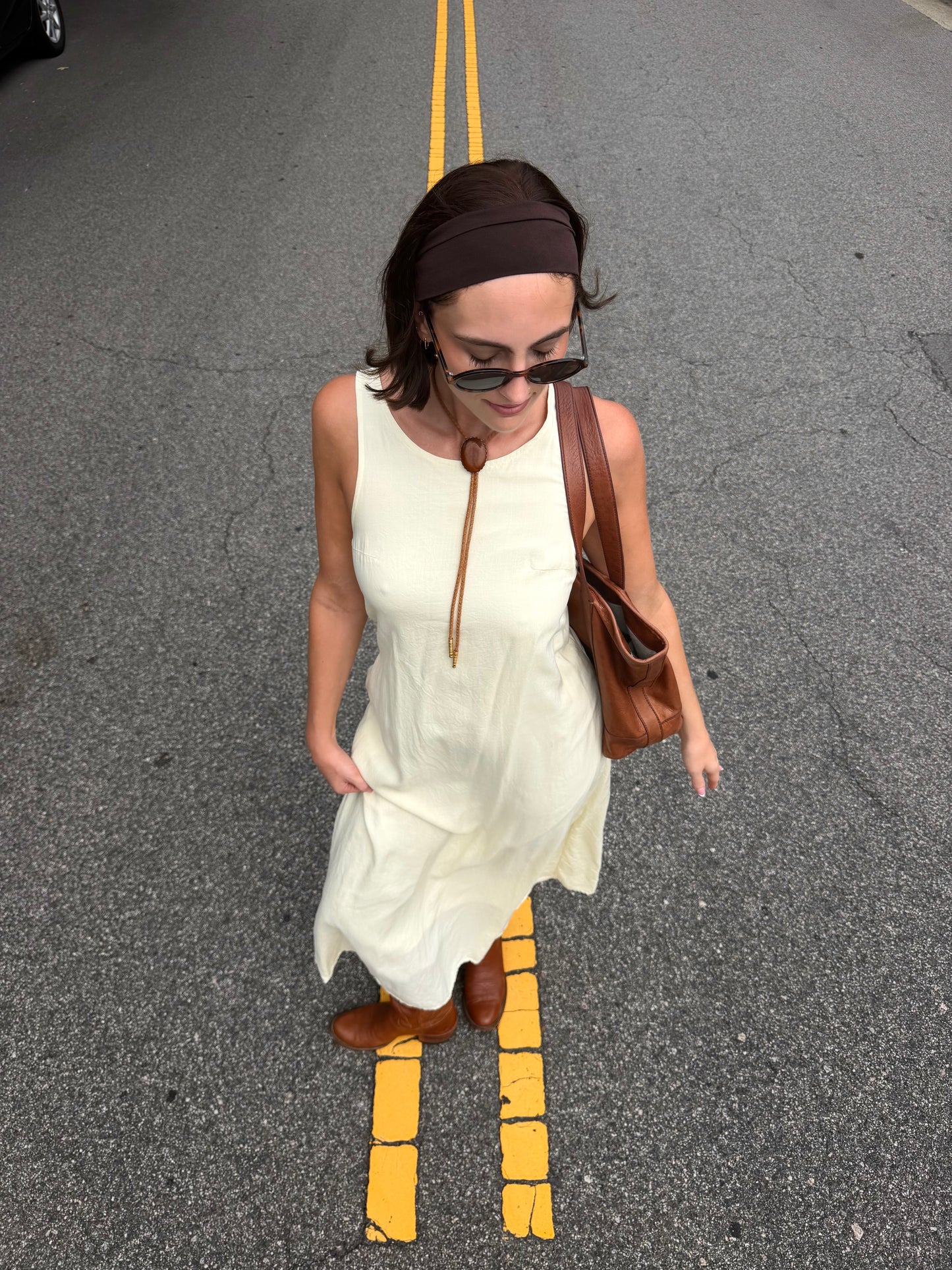 Vintage 90s light yellow handmade maxi dress🌛
