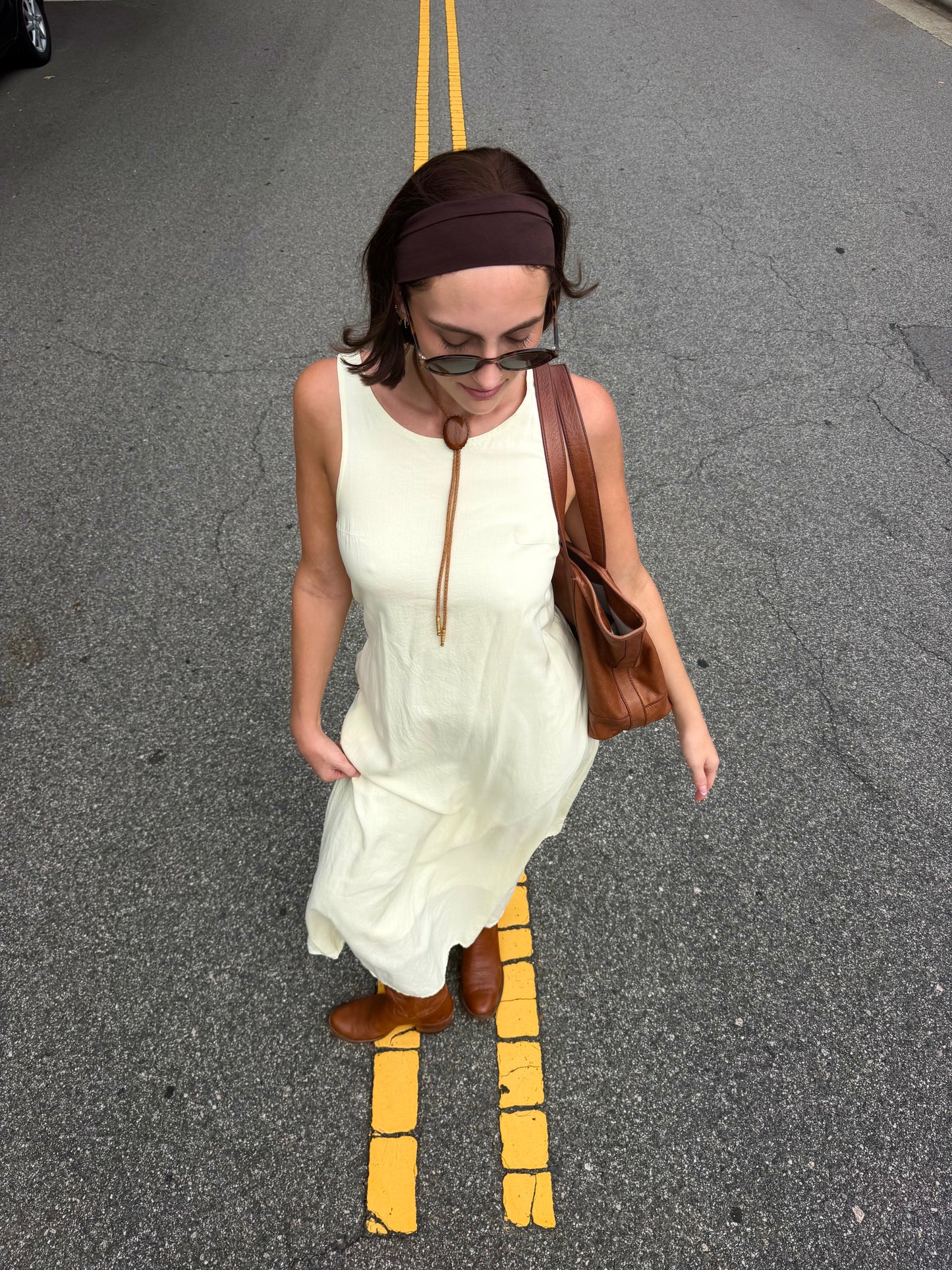 Vintage 90s light yellow handmade maxi dress🌛