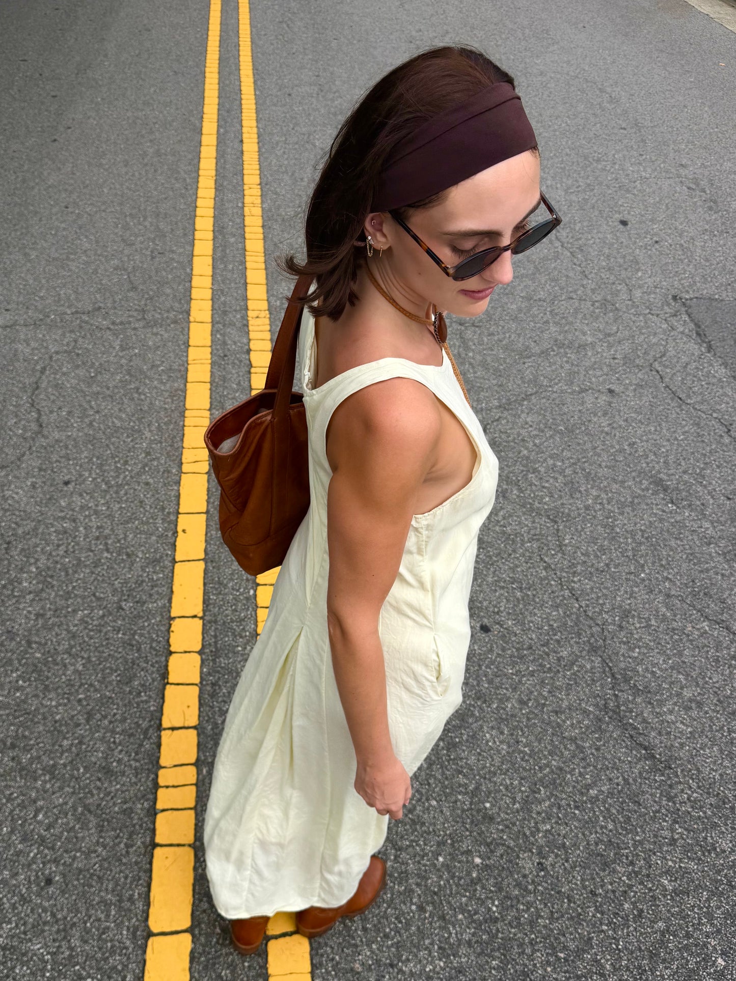 Vintage 90s light yellow handmade maxi dress🌛