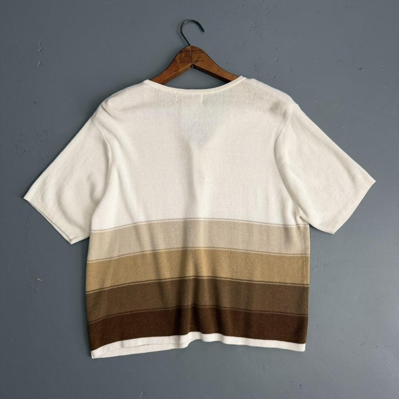 VINTAGE SAG HARBOR BROWN STRIPED CARDIGAN 🐌