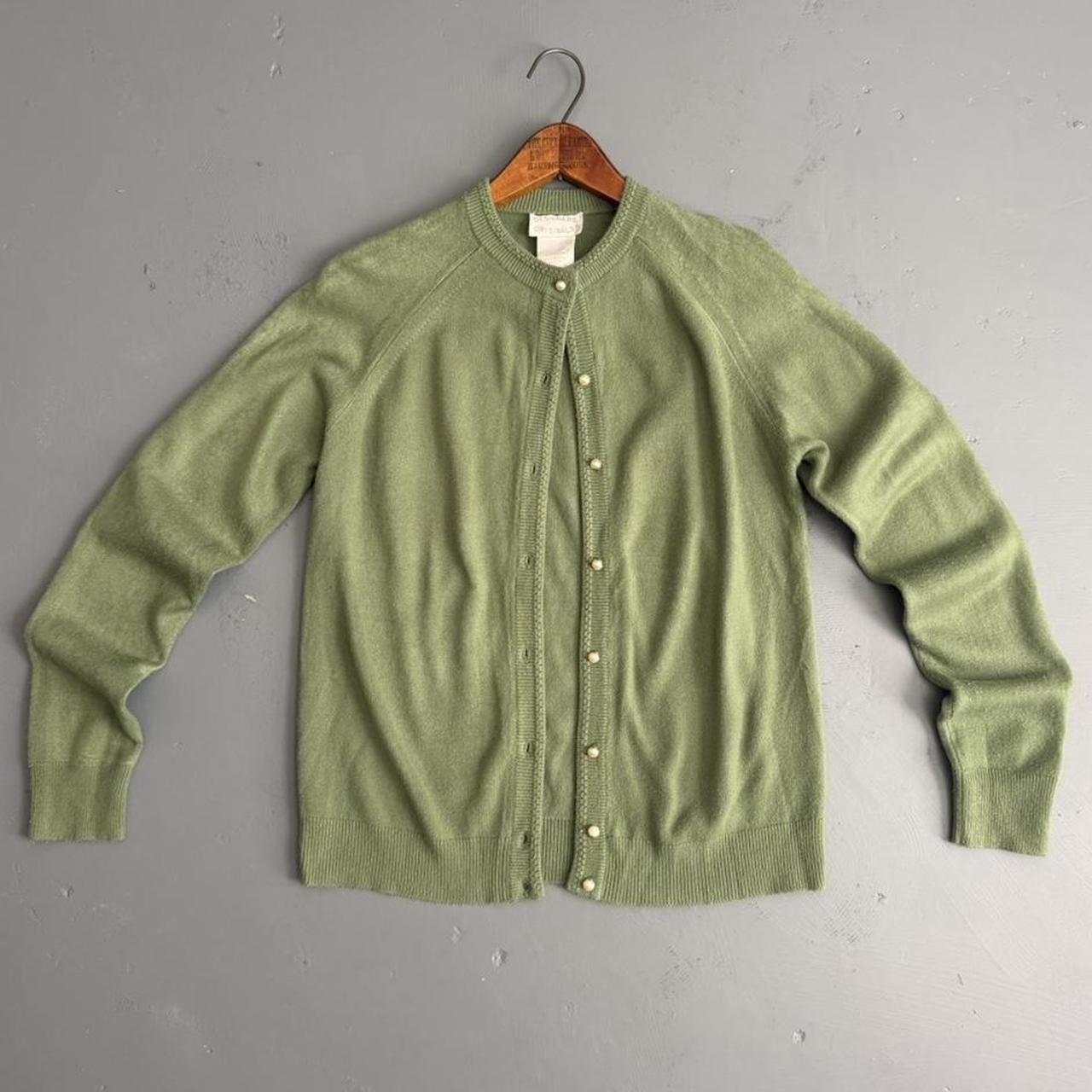 VINTAGE GREEN PEARL BUTTON CARDIGAN 🐢
