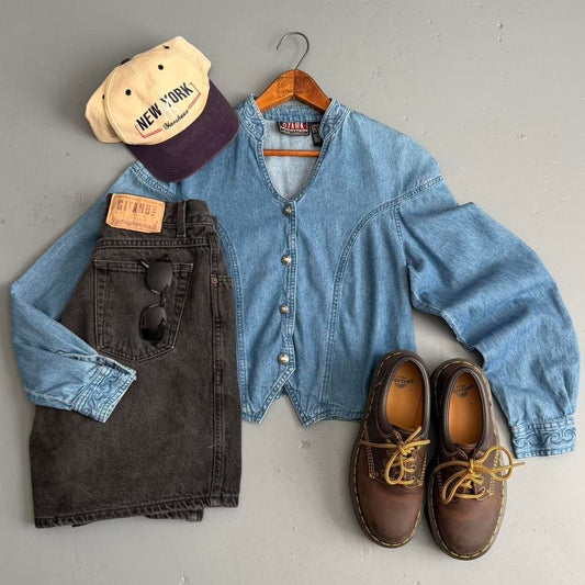 VINTAGE OZARK DENIM LONG SLEEVE TOP