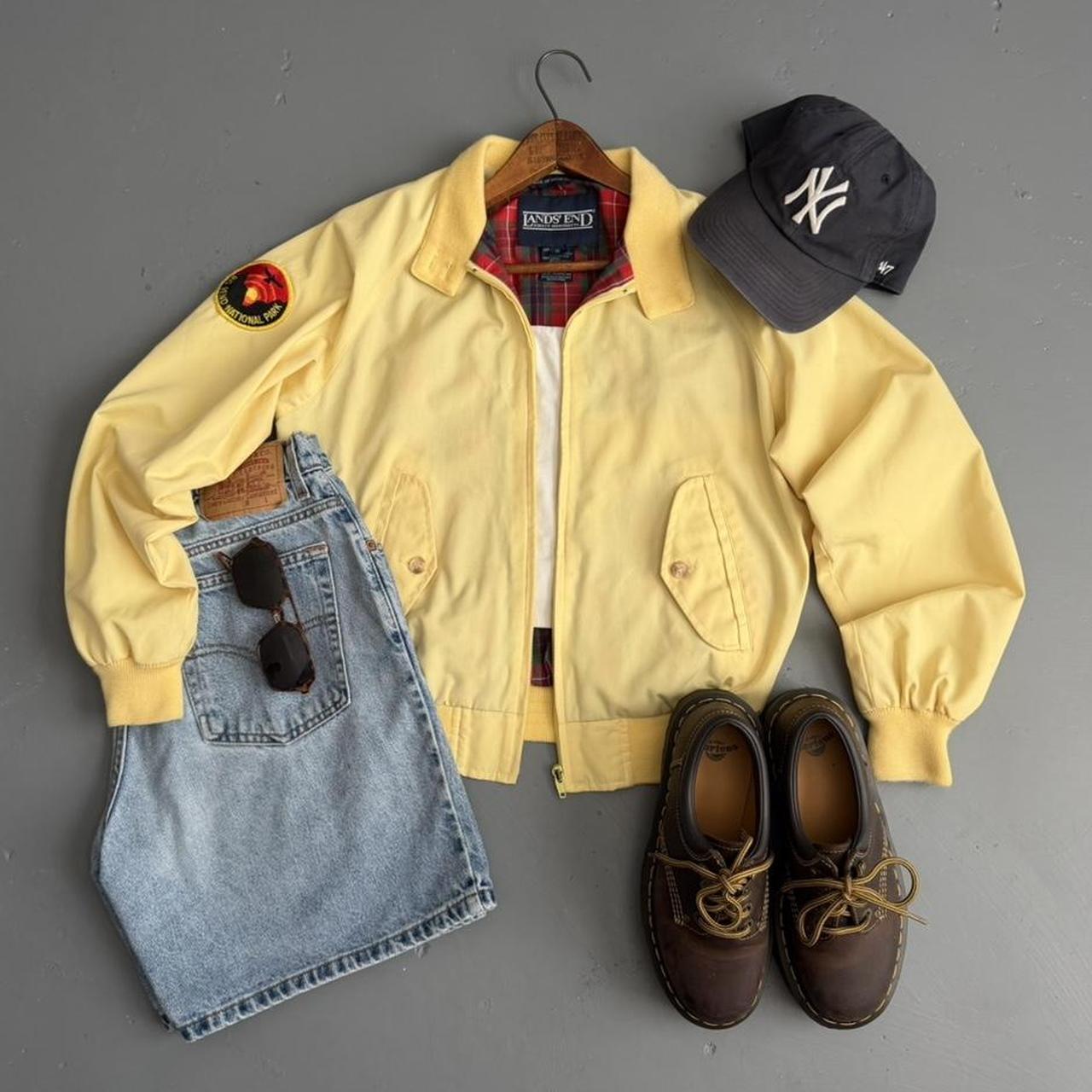 VINTAGE 90S LANDS END YELLOW NATIONAL PARK BOMBER JACKET🌲