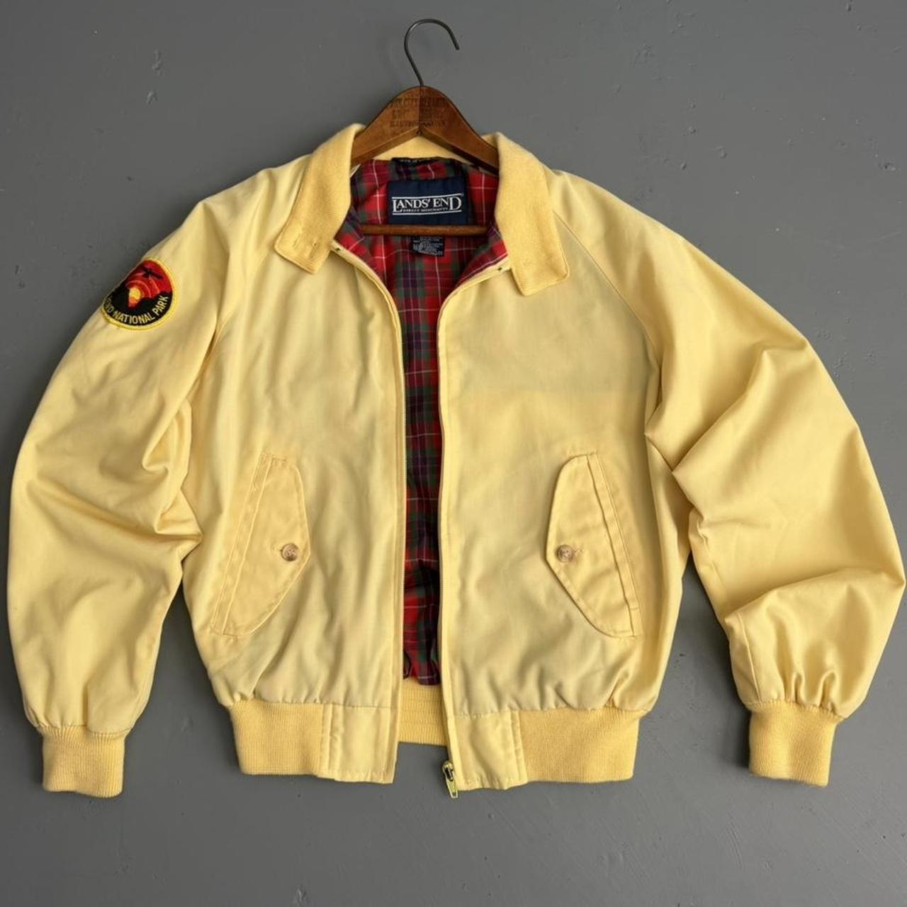 VINTAGE 90S LANDS END YELLOW NATIONAL PARK BOMBER JACKET🌲