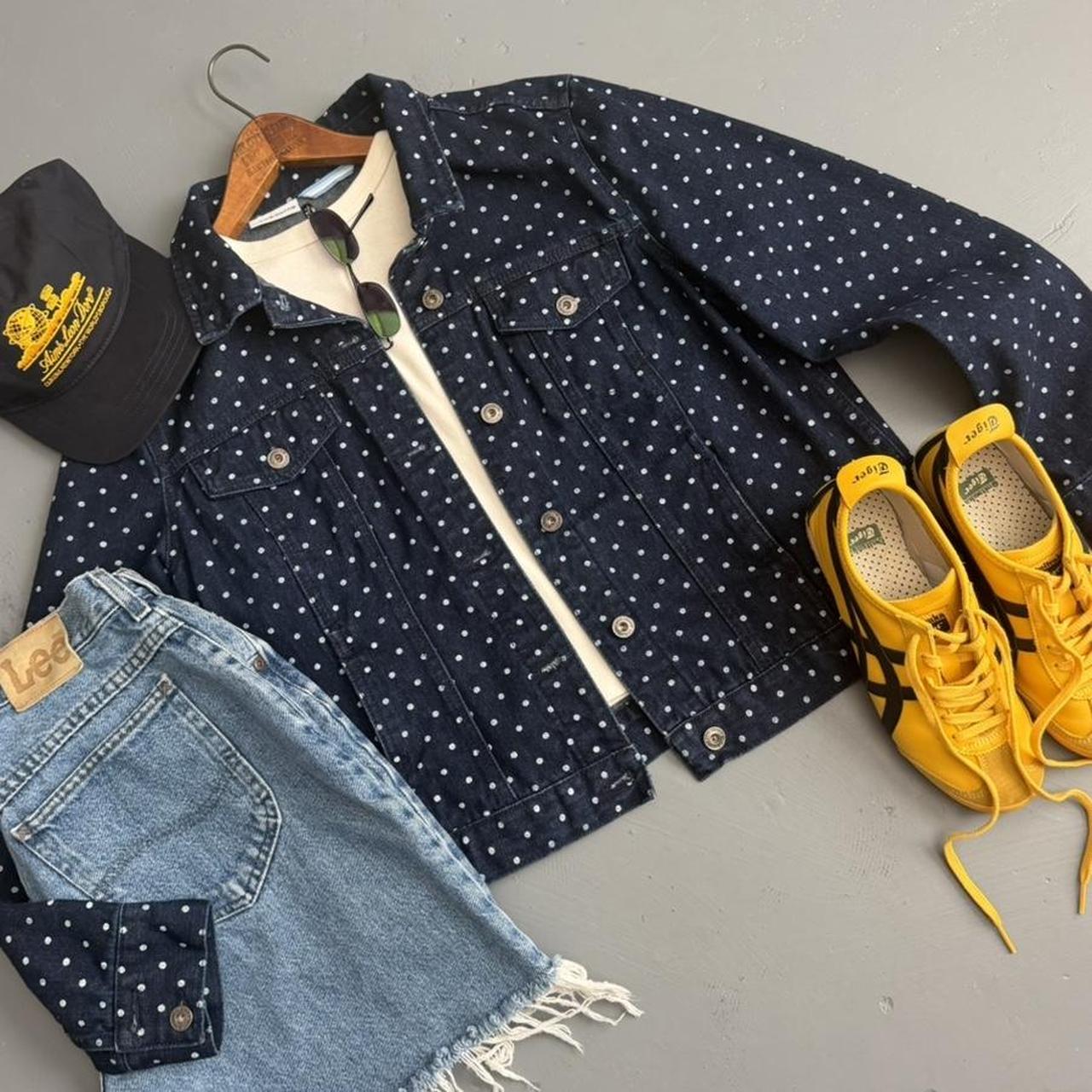 VINTAGE DARK WASH POLKA DOT DENIM JACKET 🍌