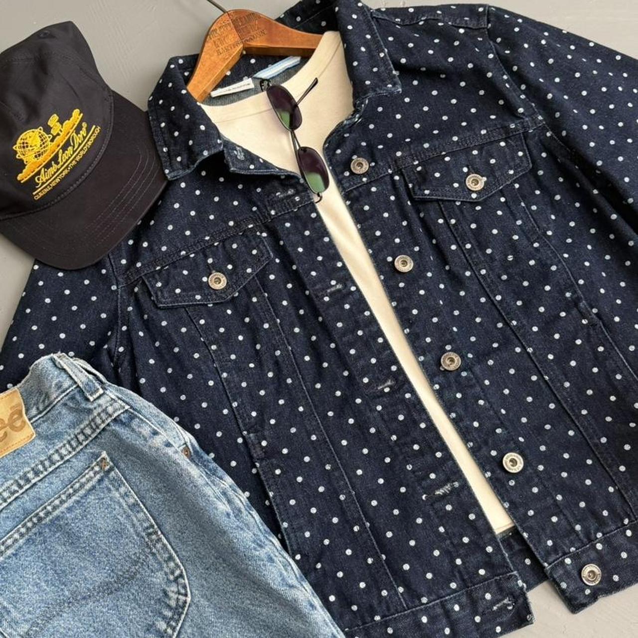 VINTAGE DARK WASH POLKA DOT DENIM JACKET 🍌