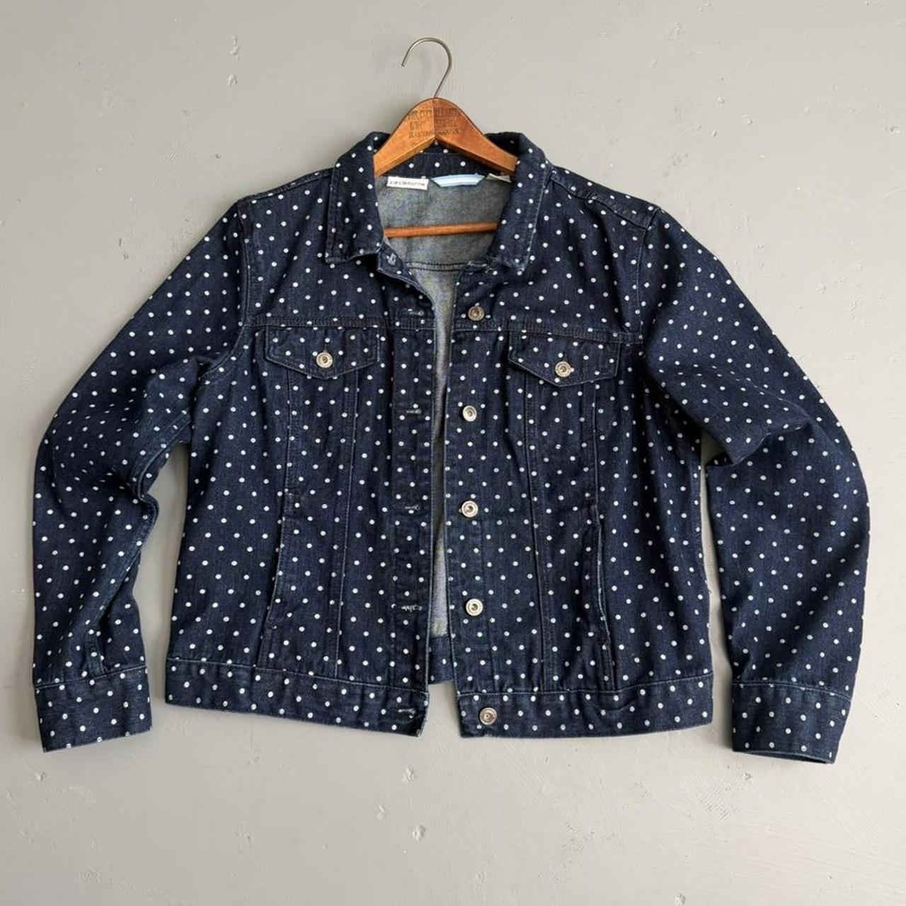 VINTAGE DARK WASH POLKA DOT DENIM JACKET 🍌