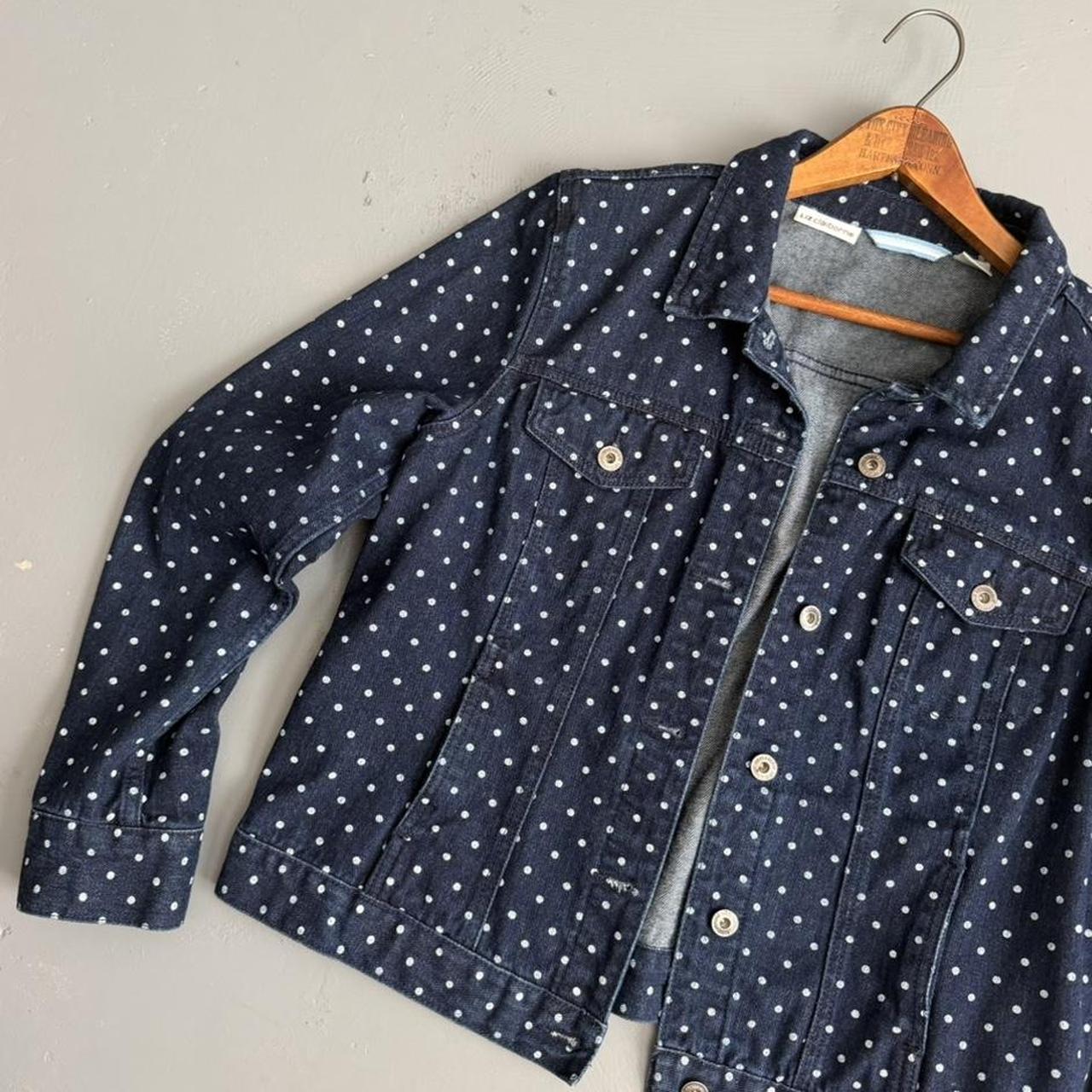 VINTAGE DARK WASH POLKA DOT DENIM JACKET 🍌