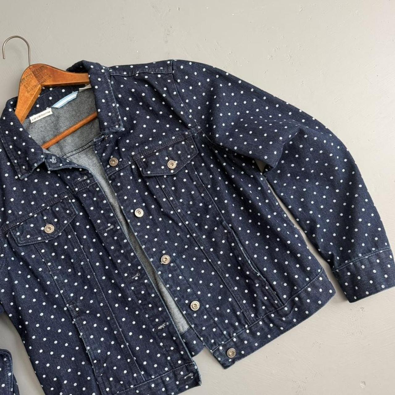 VINTAGE DARK WASH POLKA DOT DENIM JACKET 🍌