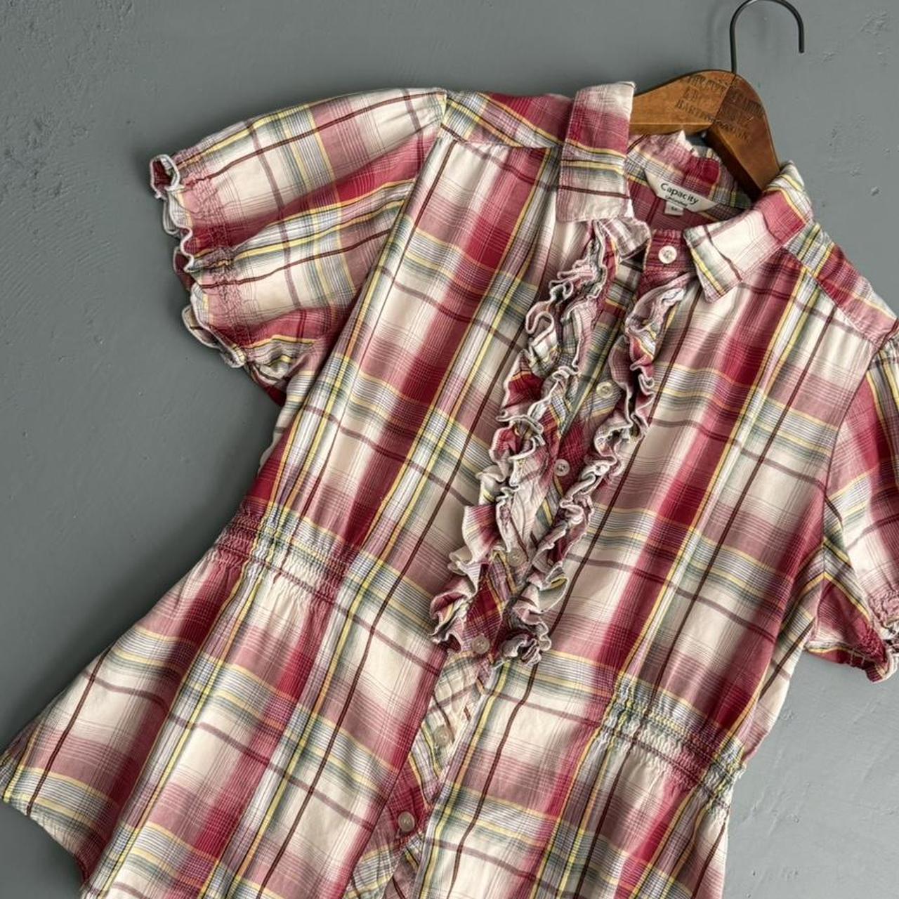 VINTAGE 90S CAPACITY PLAID FLORAL BLOUSE 🤠