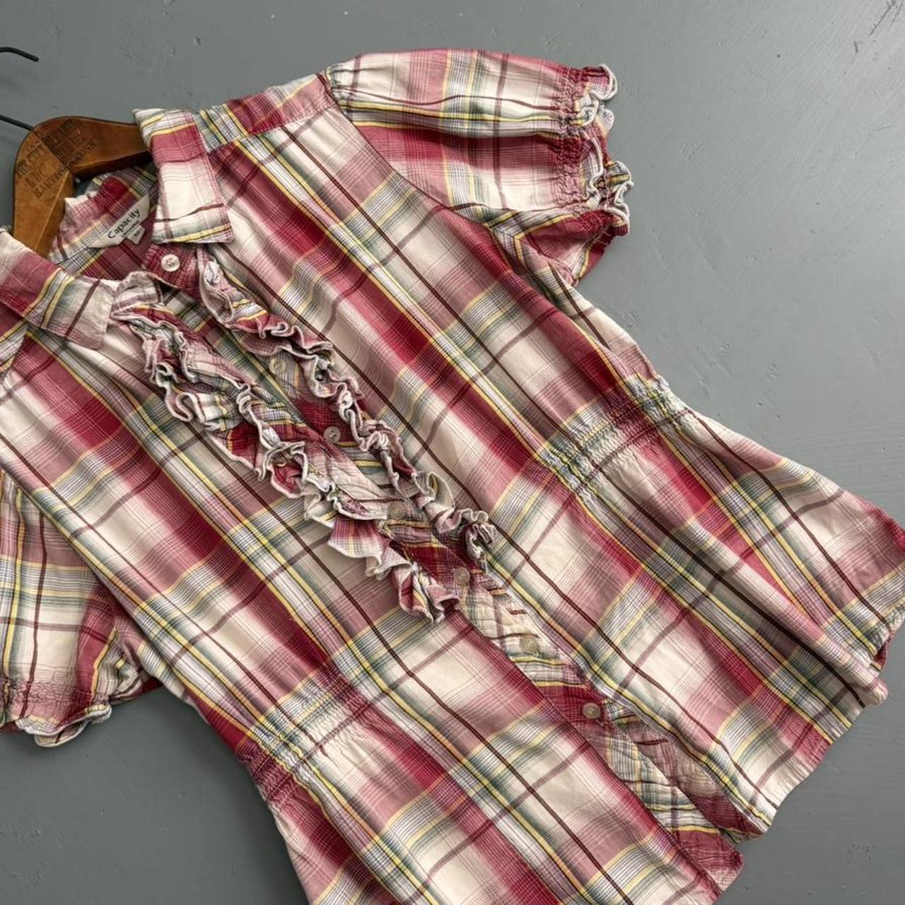 VINTAGE 90S CAPACITY PLAID FLORAL BLOUSE 🤠