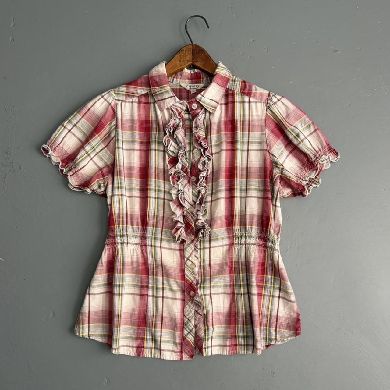 VINTAGE 90S CAPACITY PLAID FLORAL BLOUSE 🤠