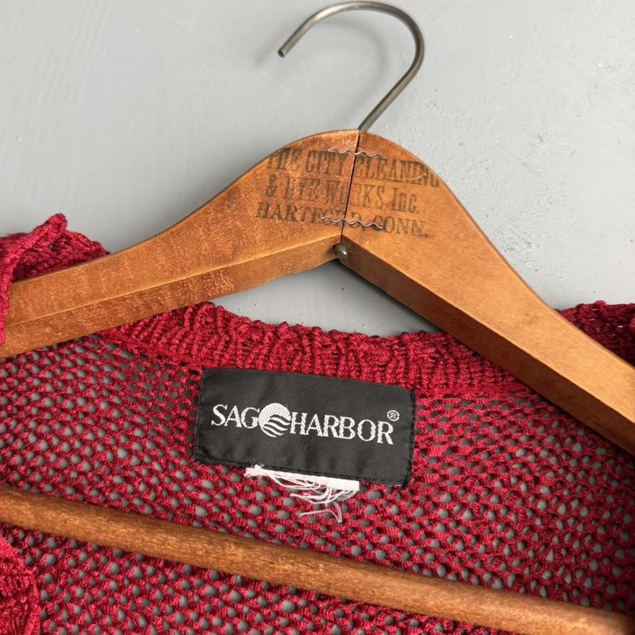 VINTAGE SAG HARBOR RED SHEER KNIT CARDIGAN 🌵
