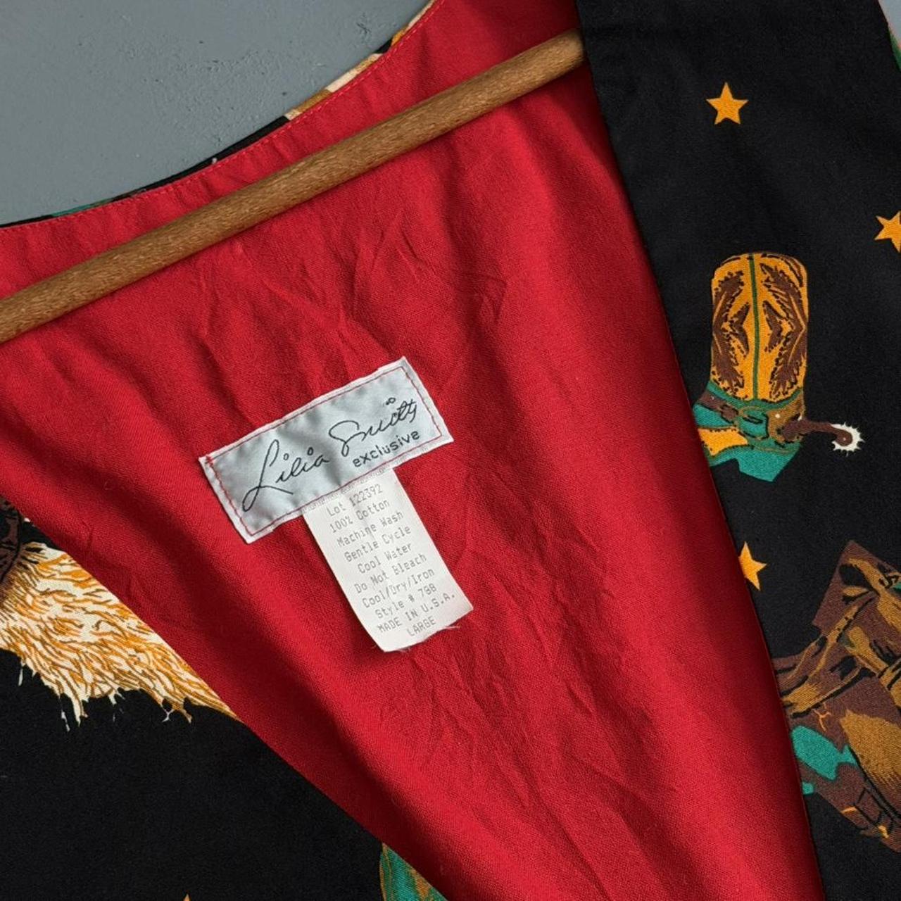 VINTAGE BLACK WESTERN PRINT TIE VEST