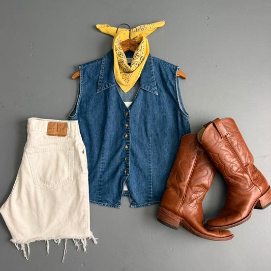 VINTAGE 90S MONTANA BLUES DENIM VEST 🌻