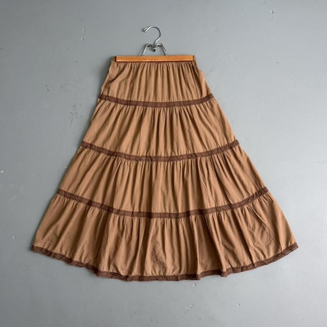 VINTAGE BROWN MAXI EYELET SKIRT 🤠