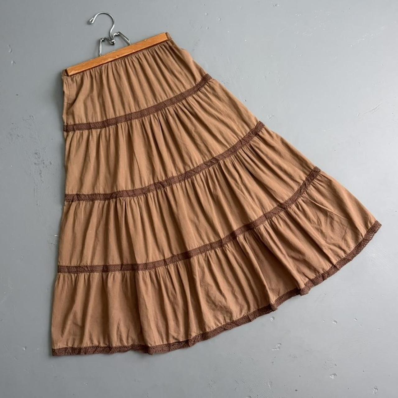 VINTAGE BROWN MAXI EYELET SKIRT 🤠