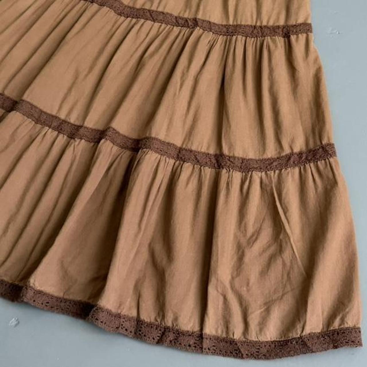 VINTAGE BROWN MAXI EYELET SKIRT 🤠