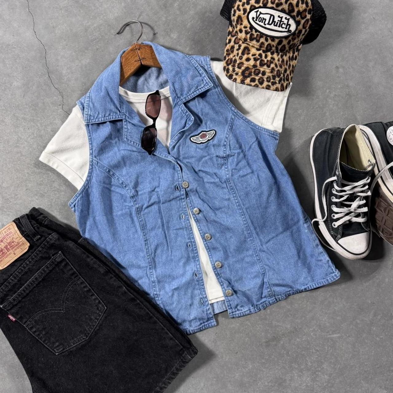 VINTAGE 90S HARLEY DAVIDSON DENIM VEST 🏍️