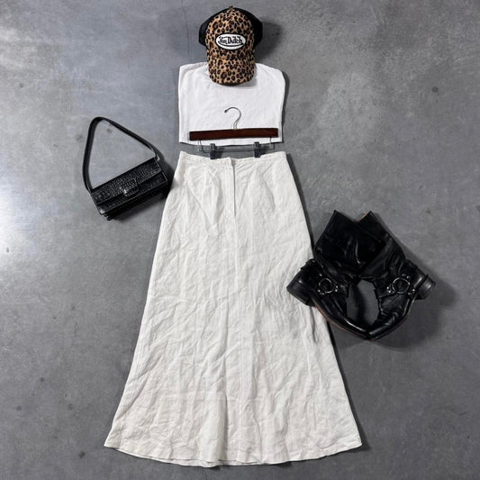 VINTAGE 90S WILLISMITH LINEN MAXI SKIRT 🐆