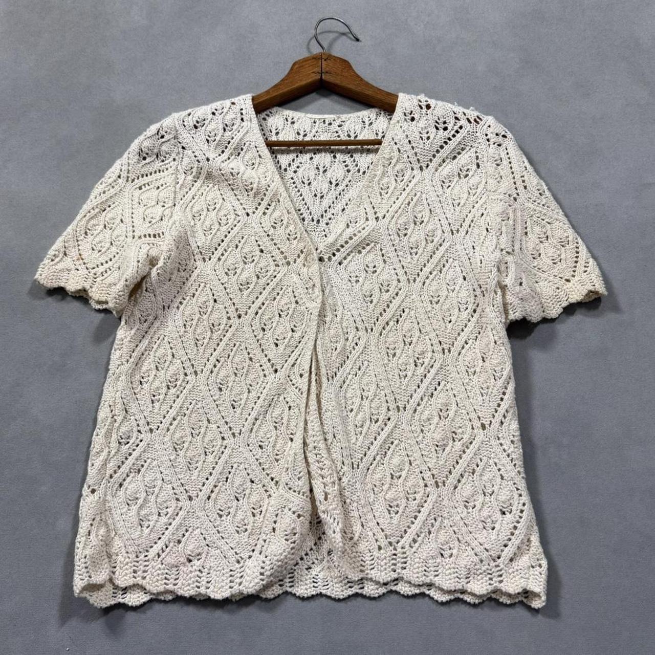 VINTAGE CROCHET SHORT SLEEVE CARDIGAN 🪻