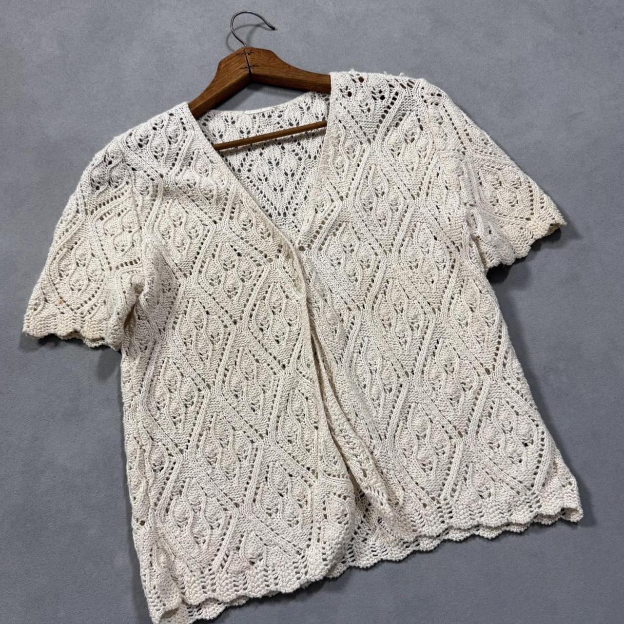 VINTAGE CROCHET SHORT SLEEVE CARDIGAN 🪻