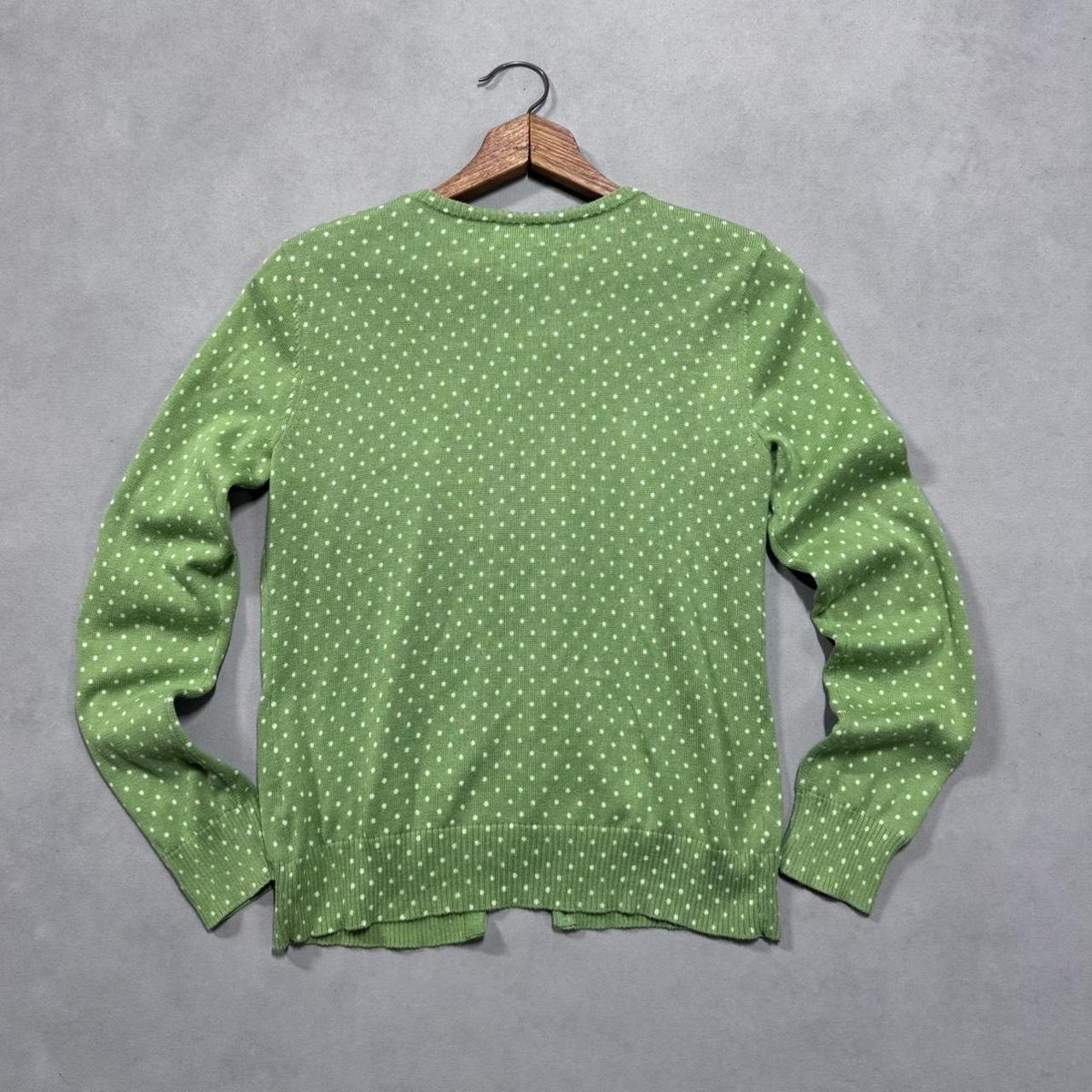 VINTAGE LL BEAN GREEN POLKA DOT CARDIGAN 🐢