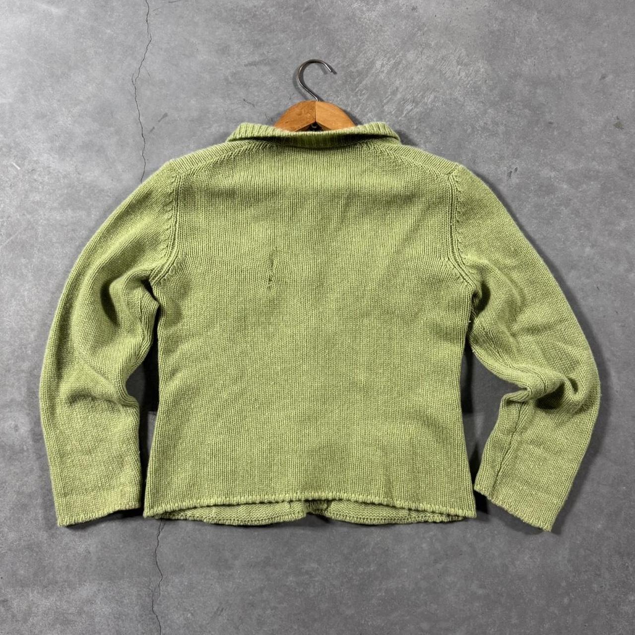VINTAGE 90S BP STUDIO GREEN POCKET CARDIGAN SWEATER 🌿