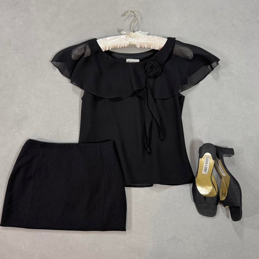 VINTAGE 90S METAPHOR BLACK BLOUSE