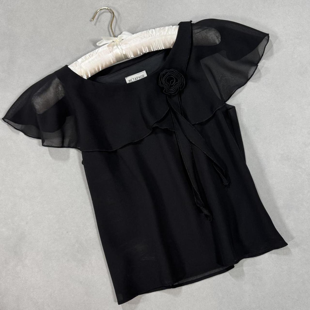 VINTAGE 90S METAPHOR BLACK BLOUSE