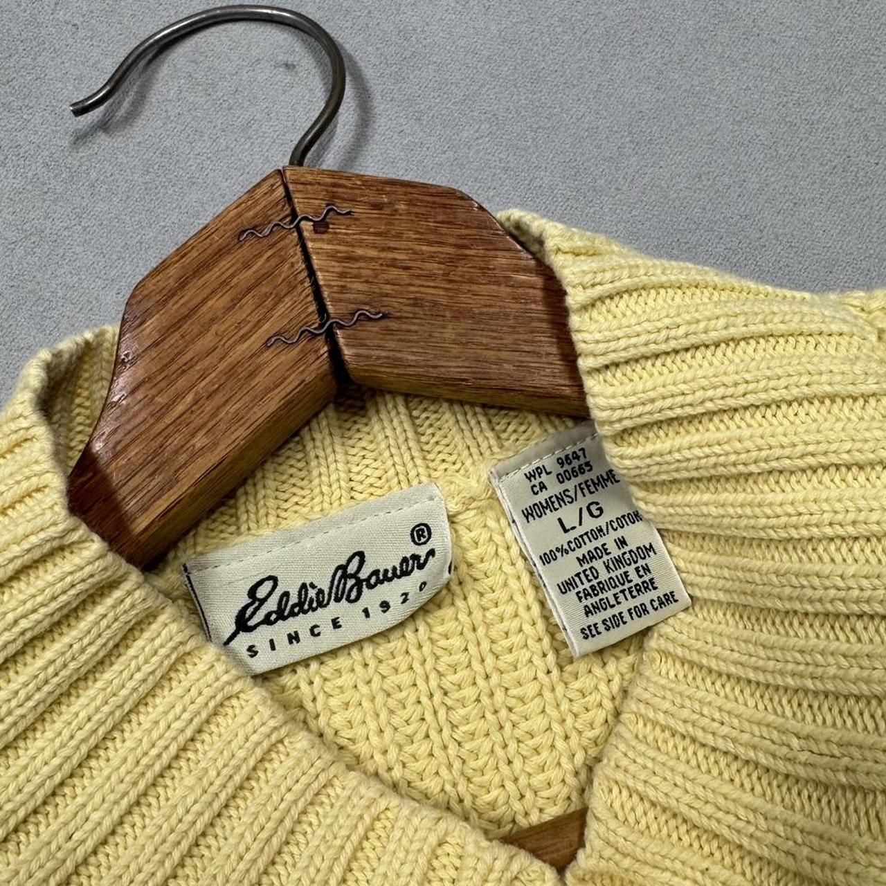VINTAGE 90S EDDIE BAUER YELLOW SHORT SLEEVE SWEATER