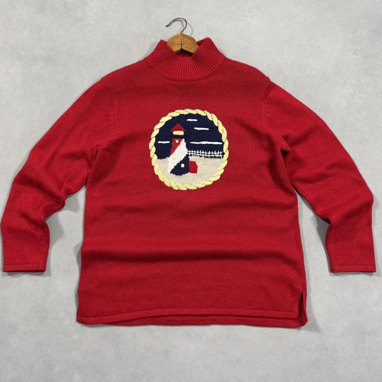 VINTAGE 90S LIGHTHOUSE CHUNKY SWEATER 🌊🦆🛟