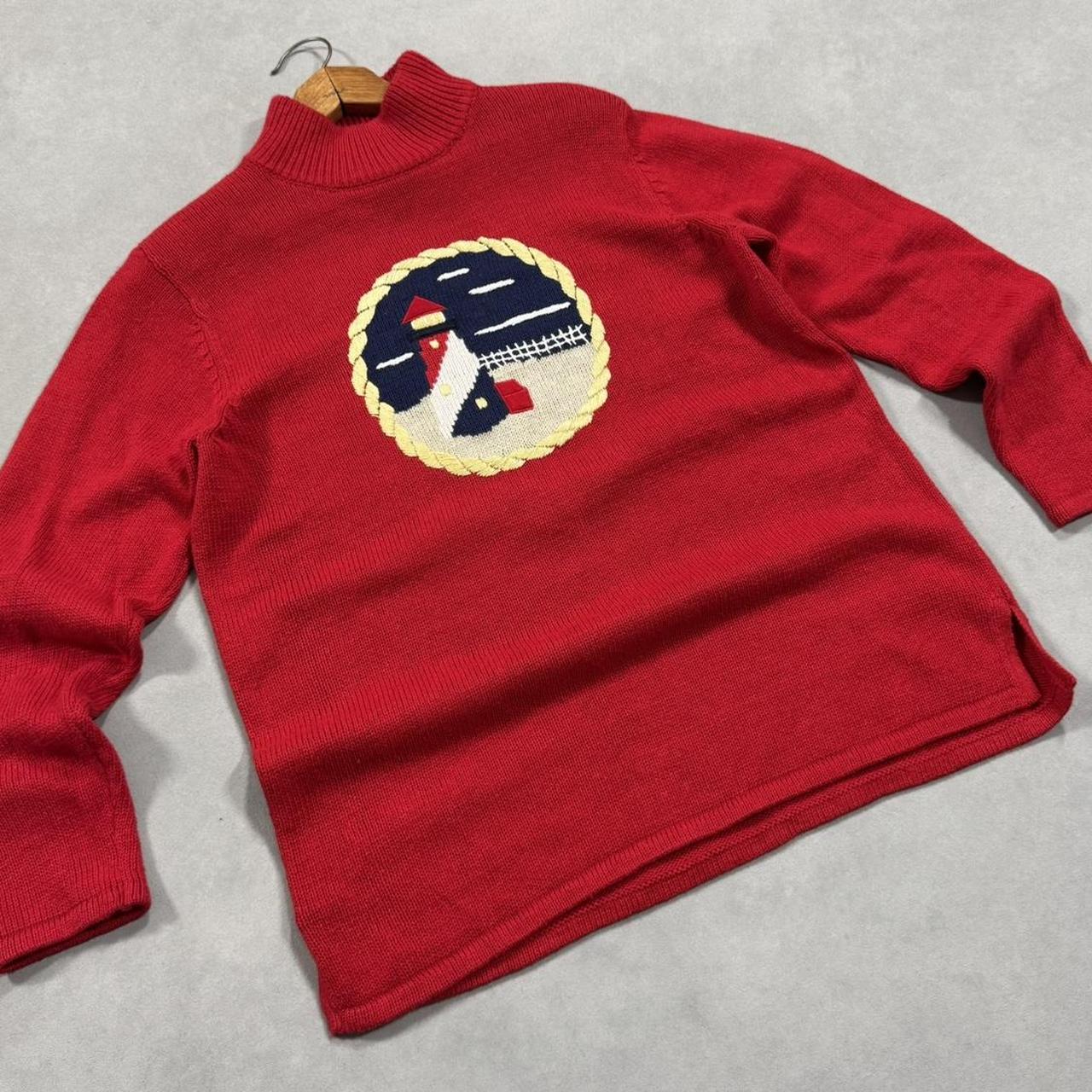 VINTAGE 90S LIGHTHOUSE CHUNKY SWEATER 🌊🦆🛟
