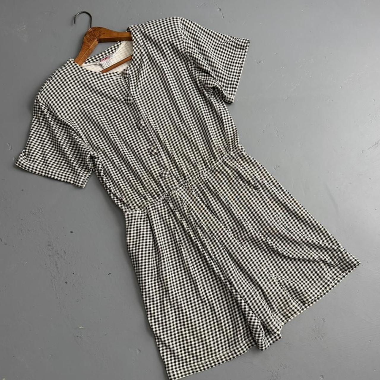 VINTAGE 90S FADS BLACK AND WHITE GINGHAM ROMPER 🍒