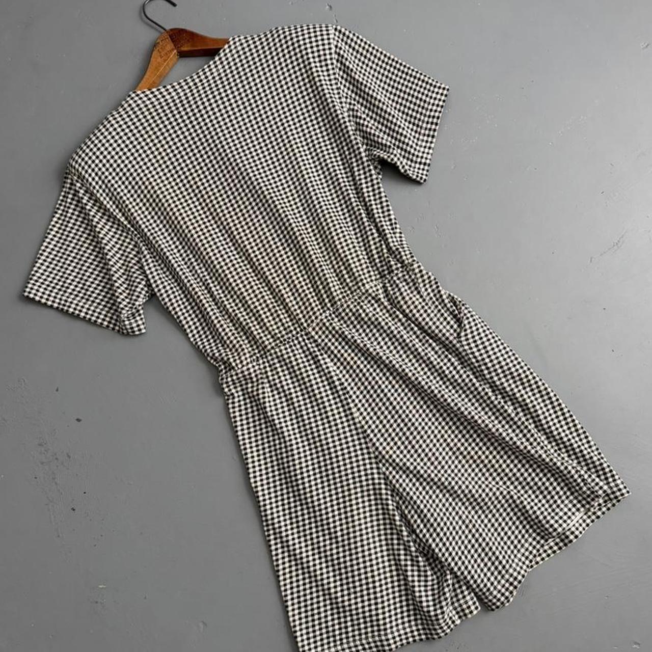 VINTAGE 90S FADS BLACK AND WHITE GINGHAM ROMPER 🍒