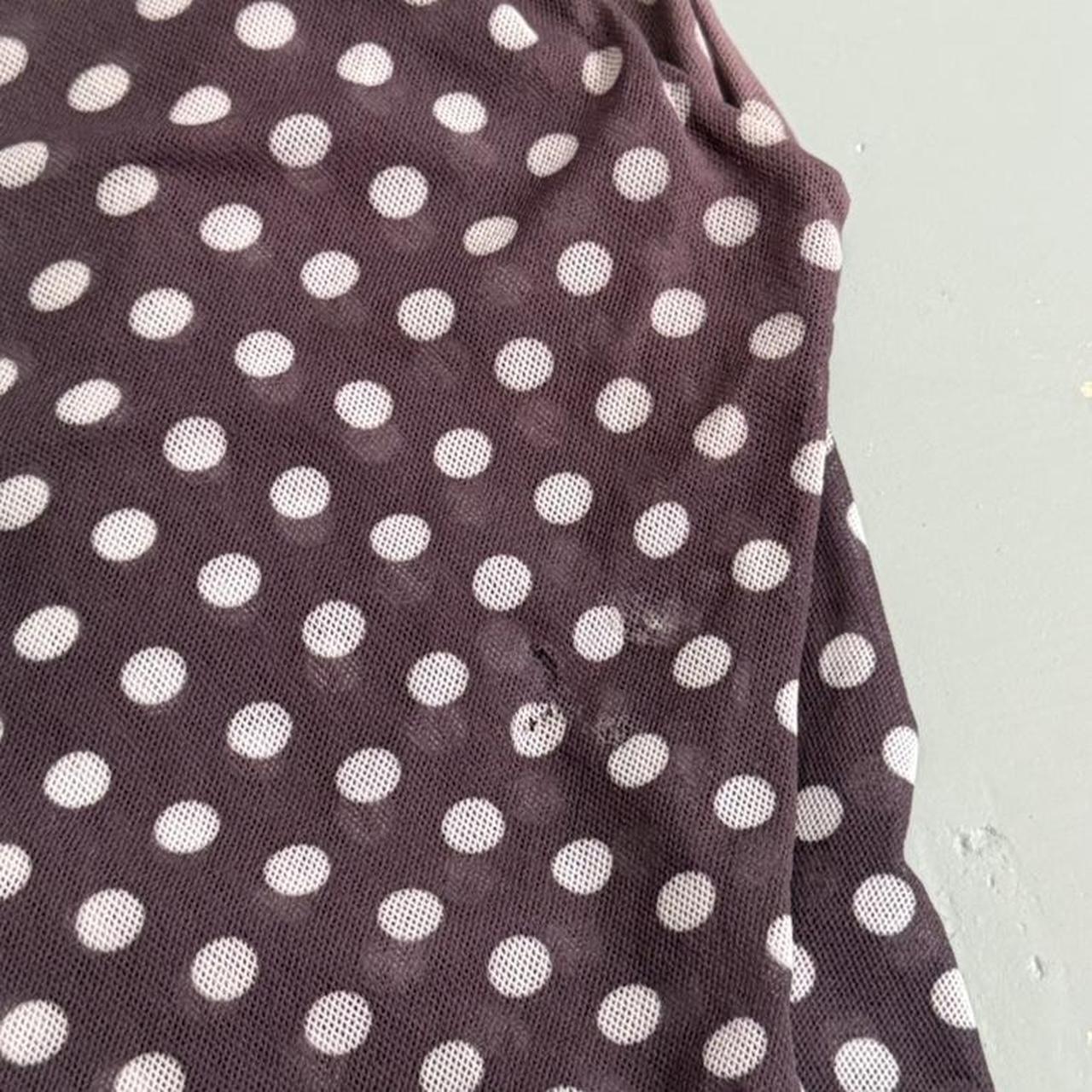 VINTAGE SWEET PEA SHEER BLACK AND WHITE POLKA DOT BLOUSE