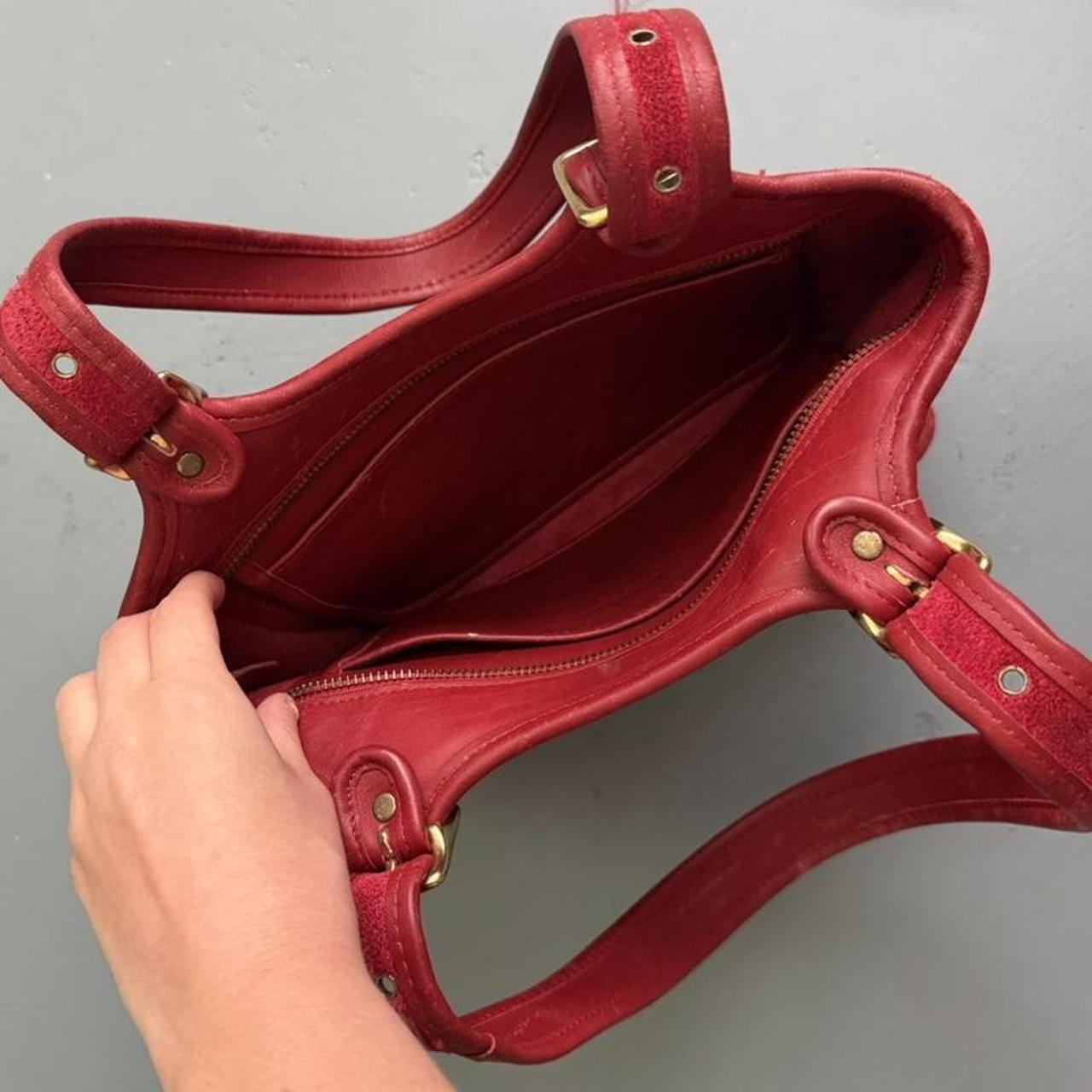 VINTAGE RED COACH LEGACY SHOPPER BAG RED W/ GOLD HARDWARE