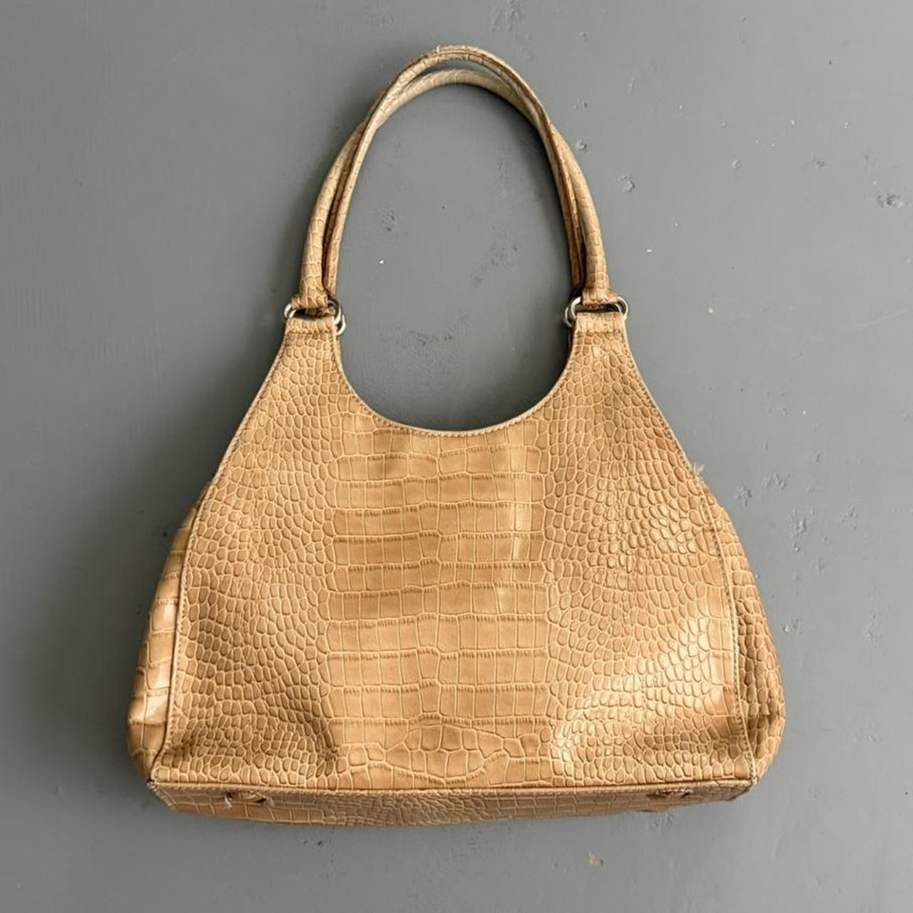 VINTAGE NINE WEST BEIGE CROCODILE BAG
