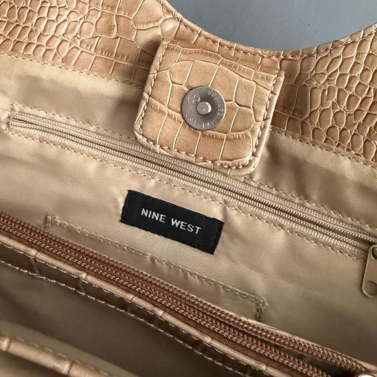 VINTAGE NINE WEST BEIGE CROCODILE BAG